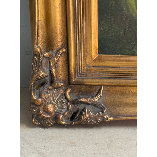 Vintage Late 20th Century Toucans in Paradise Tropical Print in Ornate Gold Baroque Frame — Curated by Turtle and Crane Reproduction For Sale - Image 9 of 9