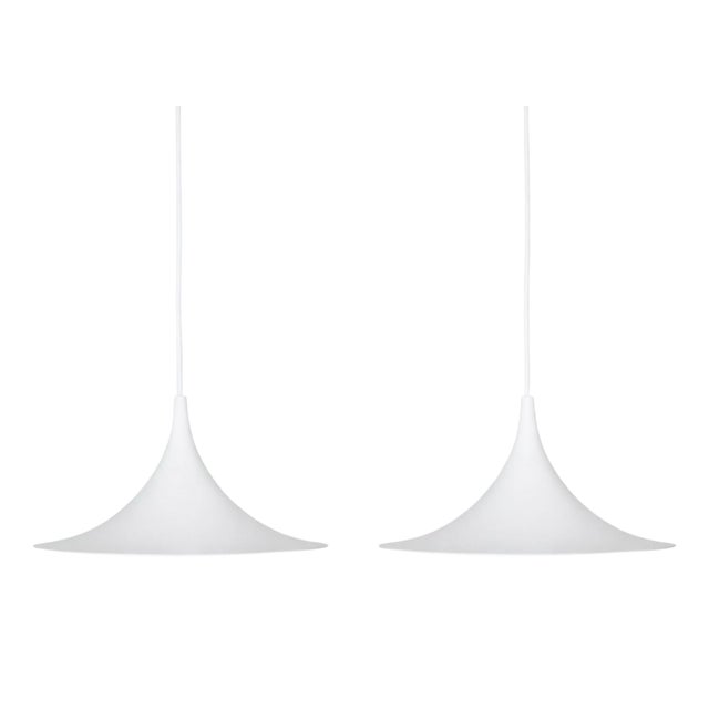 Vintage Semi Pendant Lamps by Bonderup and Thorup for Fog and Morup, 1968, Set of 2 For Sale