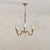 Art Deco Italian Murano Fluted Glass + Brass 8-Arm Chandelier, 1940s For Sale - Image 3 of 11
