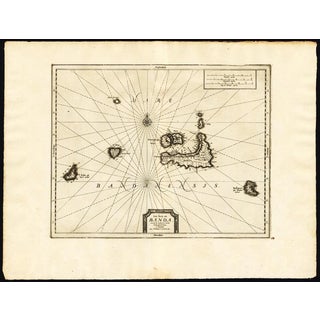 Antique Map of the Islands of Banda in Indonesia, 1725 For Sale