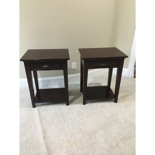 Restoration Hardware Wooden Side Tables a Pair Chairish