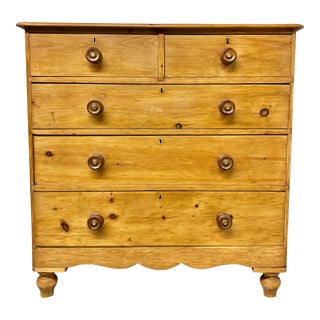 19th Century English Pine Chest of Drawers For Sale