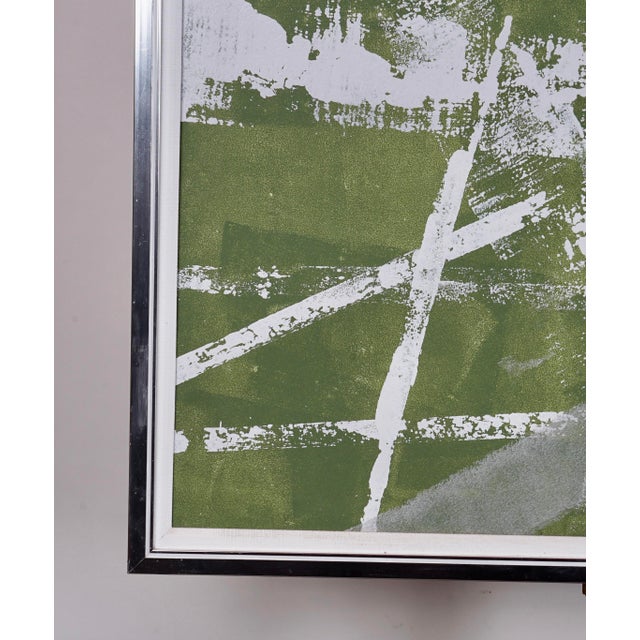 Metal Mid 20th Century Contemporary Abstract Wall Art Painting For Sale - Image 7 of 8