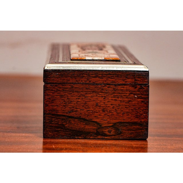 Magnificent Antique Grand Tour Inlaid Specimen Stone Pietra Dura Box Home Decor For Sale - Image 13 of 14