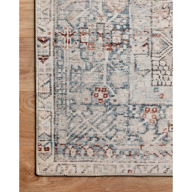 Loloi Rugs Chris Loves Julia x Loloi Jules Natural / Ocean 3'-6" x 5'-6" Accent Rug For Sale - Image 4 of 5