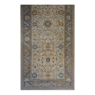 Persian Sultanabad Masters Wool 12x24 Taupe, Blue, Ivory & Brown Handmade Gallery Rug #1141074 For Sale