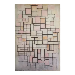 Piet Mondrian Vintage 1970 Modernist Lithograph Print " Composition No. 6 " 1914