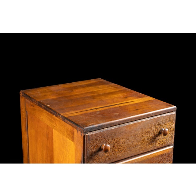 Antique Oak and Plywood Crazed Parts Cabinet For Sale In Chicago - Image 6 of 13