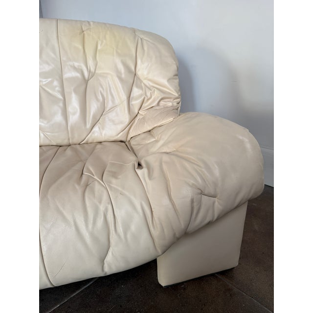 Vintage 1970's Swiss Leather Sofa For Sale - Image 12 of 16