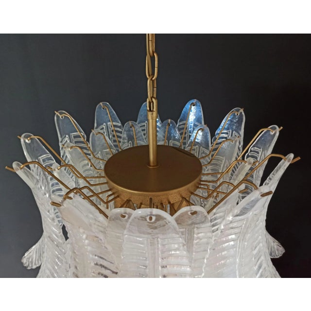 Italian Murano Six-Tier Opaline Felci Glass Chandelier, 36 Opal Glasses For Sale - Image 10 of 12