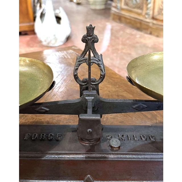 Late 19th Century 19th Century French Iron Balance Scale With Brass Trays For Sale - Image 5 of 8