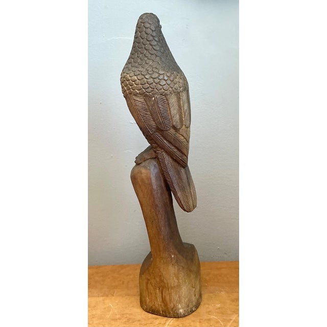 Mid-Century Modern Vintage Carved Wood Bird Sculptures - A Pair For Sale - Image 3 of 13