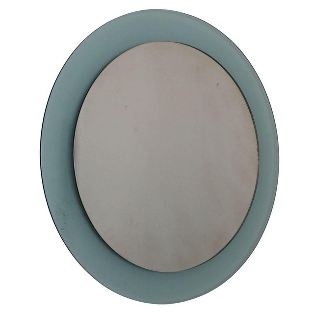Gold Round Green Nile Mirror from Veca, Italy, 1970s For Sale - Image 8 of 8