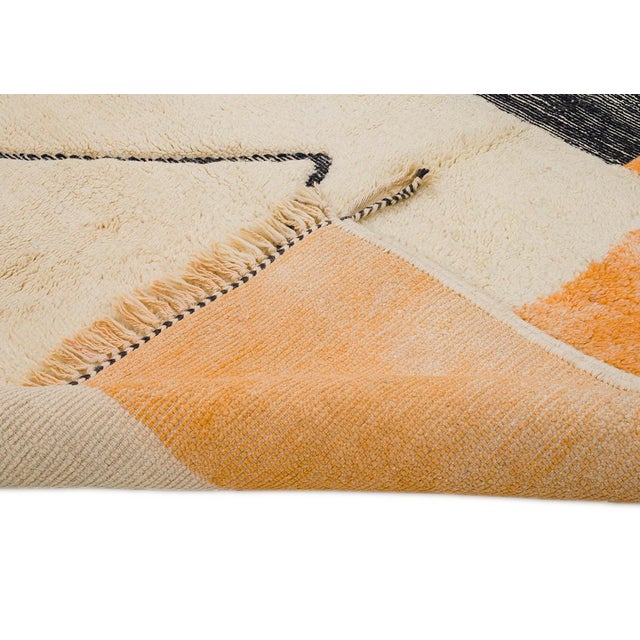 2020s Abstract Hand-Knotted Moroccan Wool Rug | 9'7" X 6'8" | One of a Kind For Sale - Image 5 of 8