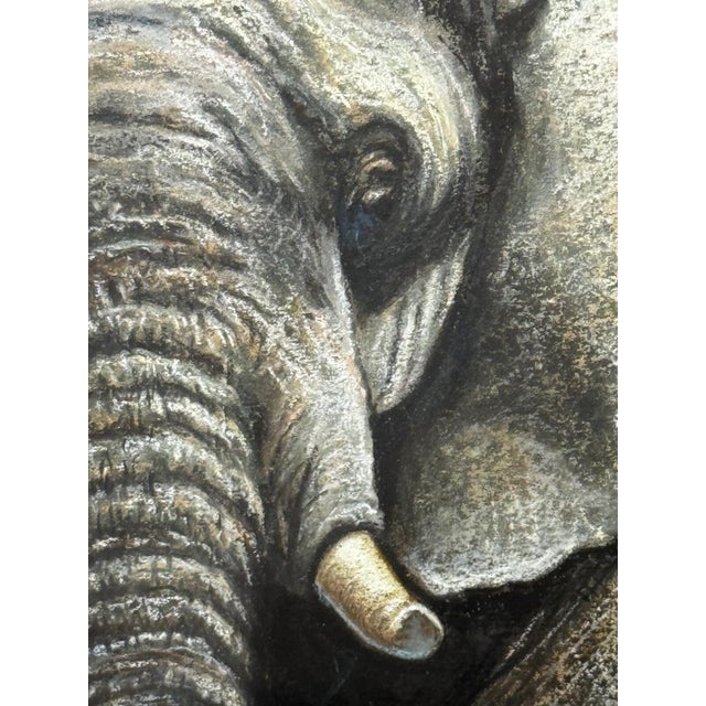 Peter Jepson (British, b.1936) African Bull Elephant at Letaba, Kruger National Park | Original Wildlife Painting c.1999 For Sale - Image 14 of 18