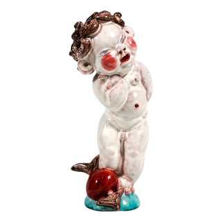 Ceramic Cupid Figurine from Walter Bosse, Kufstein, Austria, 1920s For Sale