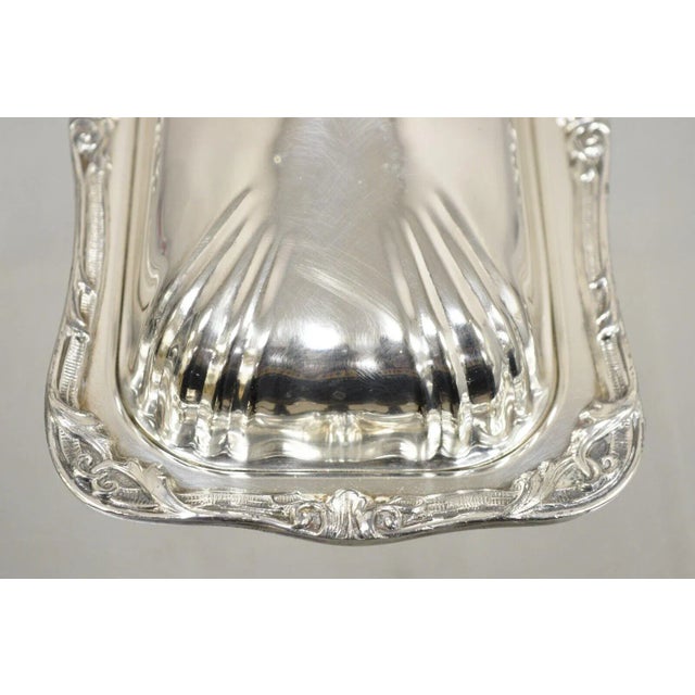 Metal Mid 20th Century Vintage Coronet Silver Victorian Silver Plated Covered Butter Dish Crown Handle For Sale - Image 7 of 11