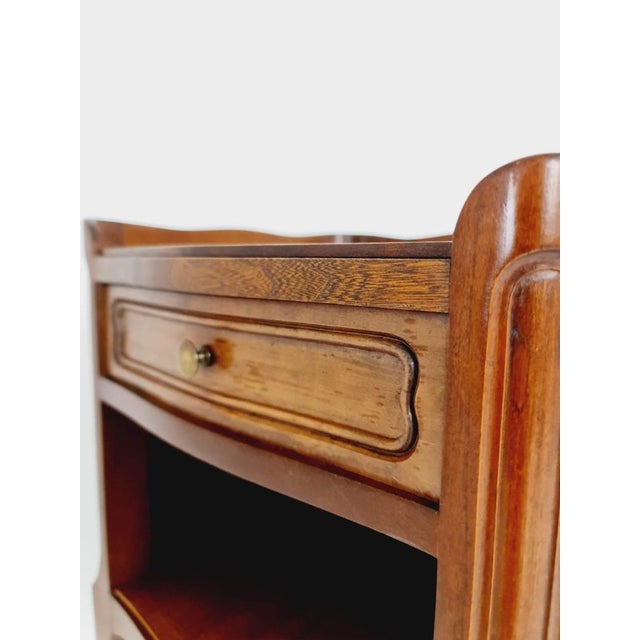 Art Deco French Oak Bedside Table, 1960s For Sale - Image 10 of 11