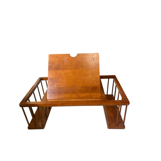 VTG Bed & Breakfast Serving Tray Solid Wood Lap Desk Reading Magazine Rack MCM ,this full-sized tray also features a 3 way...