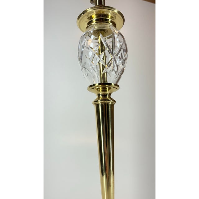 Vintage Brass & Crystal Table Lamp Neoclassical Hollywood Regency 29" Tall For Sale - Image 9 of 12