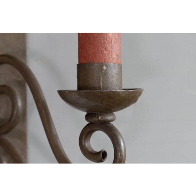 Metal Vintage Wall Mounted Light in Steel, 1920s For Sale - Image 7 of 10