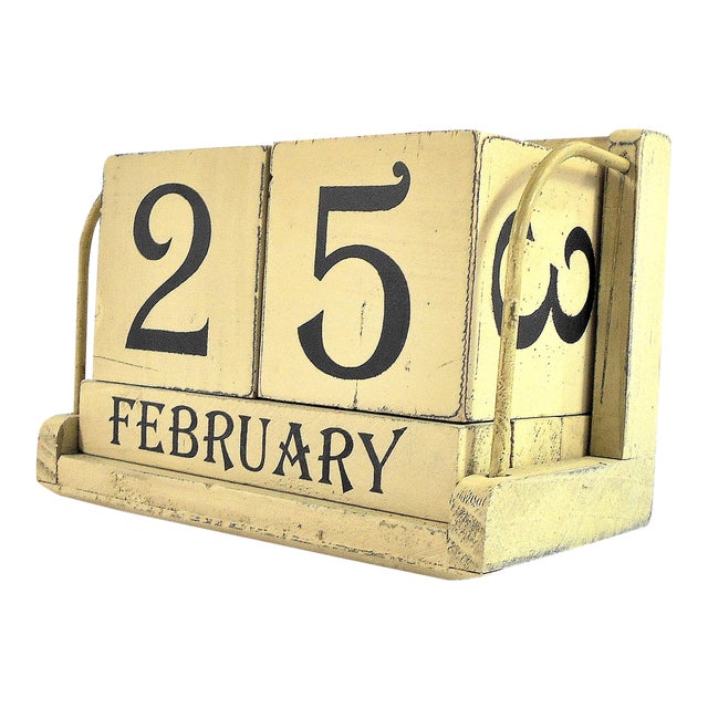 Vintage Wooden Perpetual Calendar For Sale