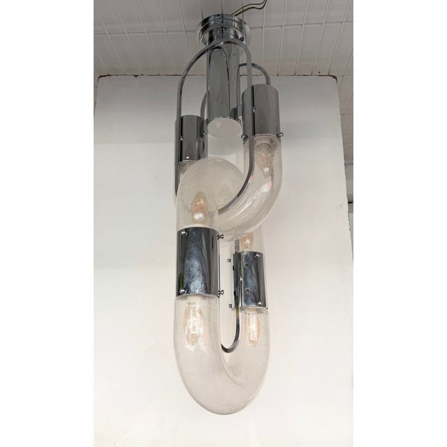Mazzega Murano Pendant Lighting Murano Glass and Metal by Aldo Nason for Mazzega, Italy, 1970s For Sale - Image 4 of 10