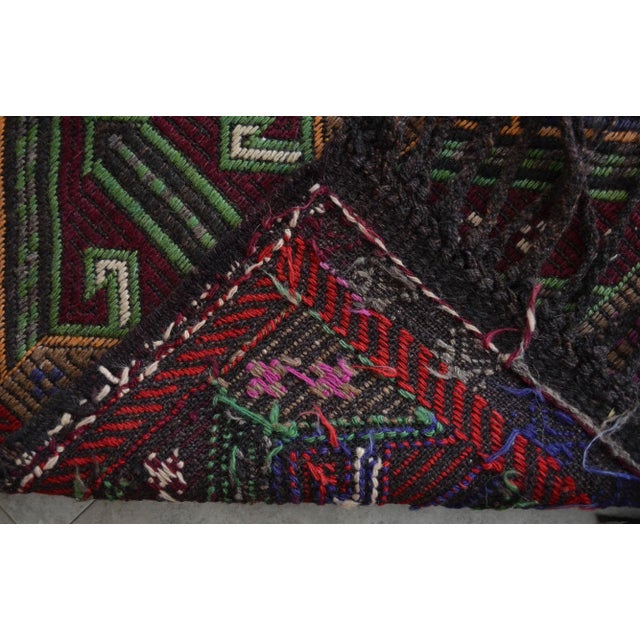 Vintage Hand Made Braided Kilim Rug - 3′9″ X 4′8″ For Sale - Image 9 of 11