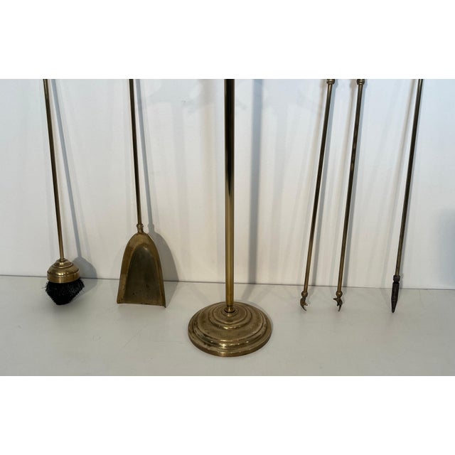 Neoclassical Style Brass Fireplace Tools. French. Circa 1970 For Sale - Image 11 of 12
