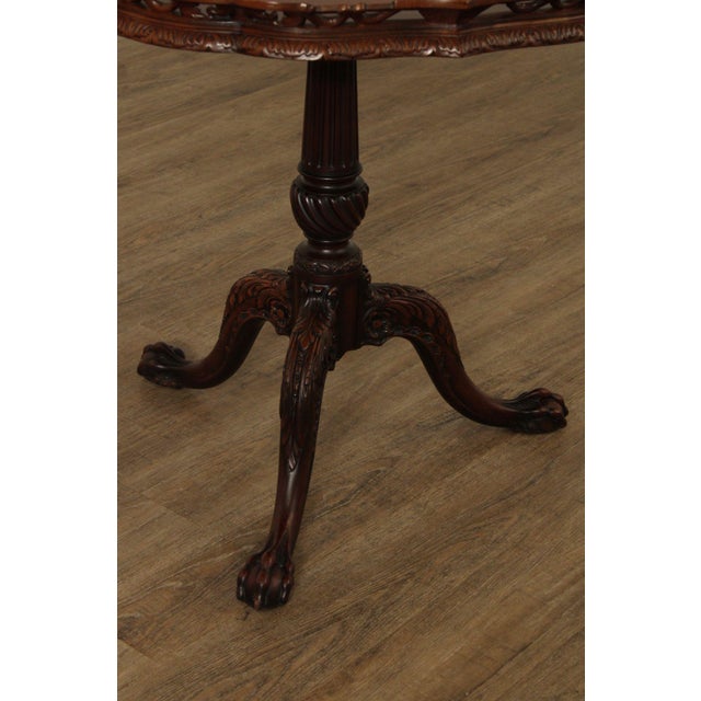 1930s Schmieg and Kotzian Georgian Style Mahogany Pie Crust Table For Sale - Image 5 of 12