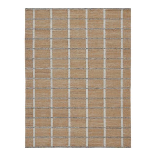 Rug & Kilim’s Scandinavian Outdoor Rug in Brown, White & Black Pattern - 14'x20' For Sale