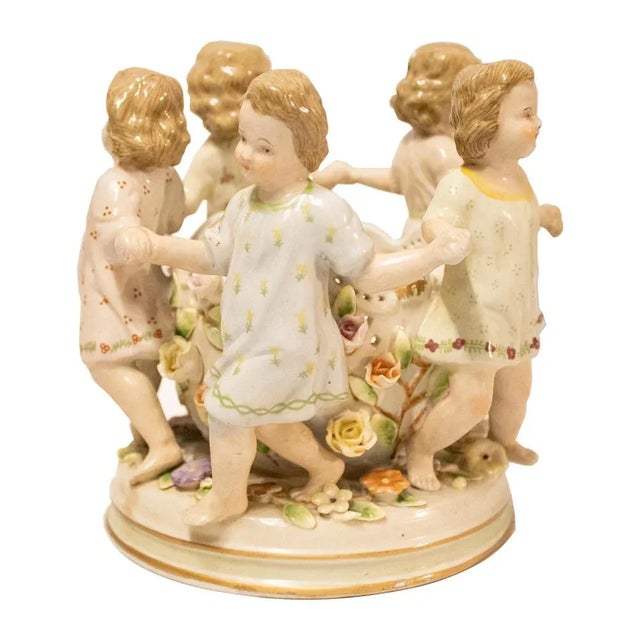 Decorative Porcelain Vase with Children Motifs, Germany, 20th Century For Sale - Image 3 of 7