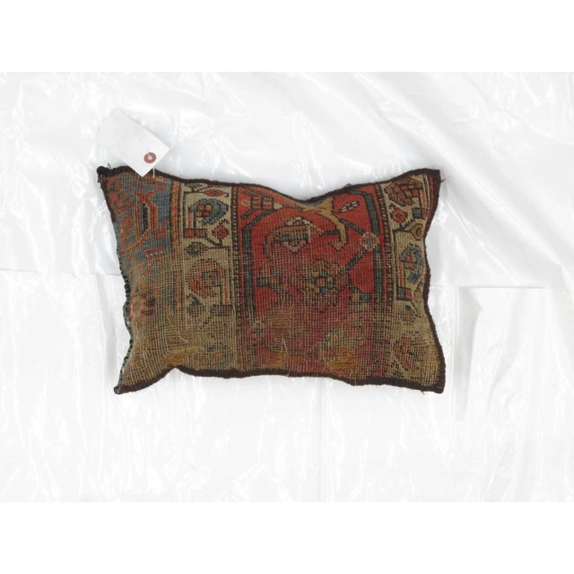 Persian Persian Pillow W/Antique Rug Fragment - 1' X 1'6" For Sale - Image 3 of 3
