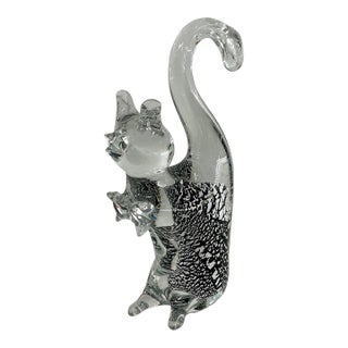 Vintage Murano Glass Cat Figurine For Sale