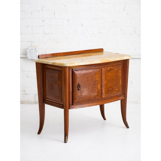 Mid-Century Modern Burlwood and Marble Nightstands in Style of Paolo Buffa, a Pair For Sale - Image 3 of 17