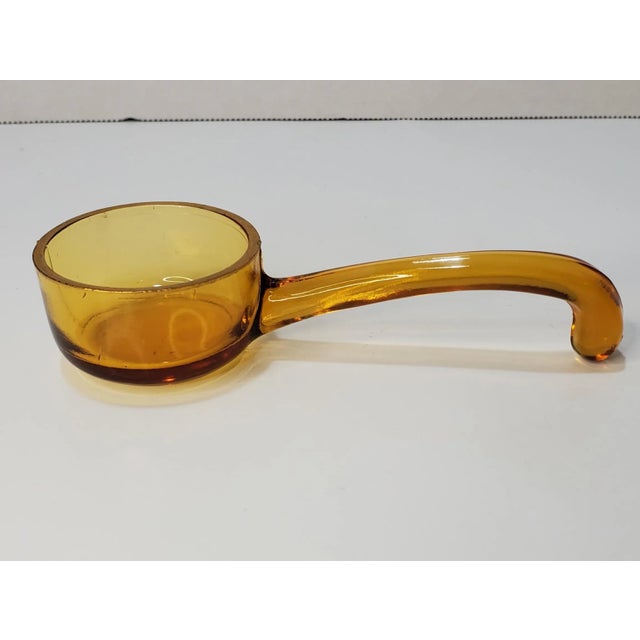 Amber Mid Century Tiffin Gold Edge Amber Glass Condiment Spoon For Sale - Image 8 of 8