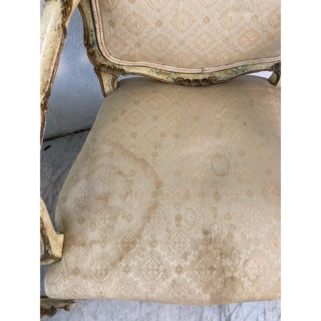 Paint Hand Painted Antique Italian Chairs, a Pair For Sale - Image 7 of 11