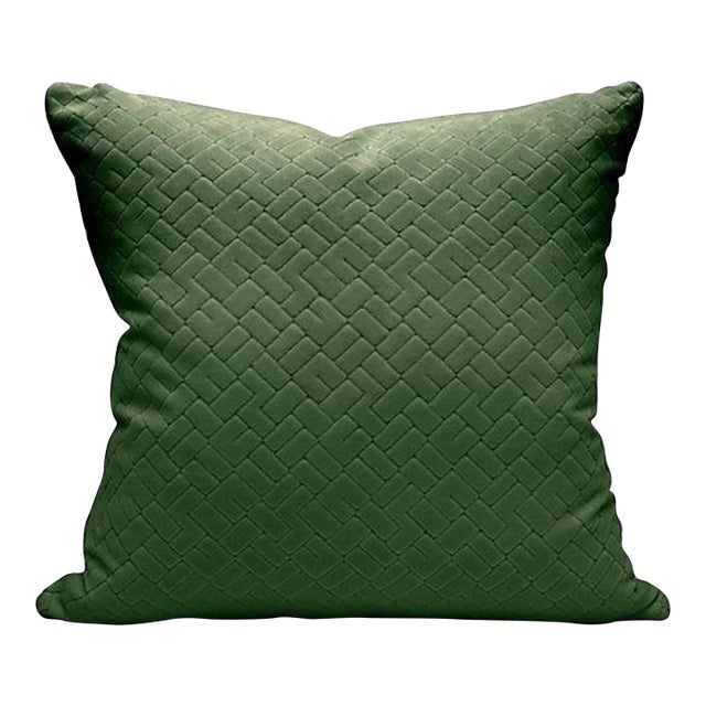 The House of Scalamandré Vallauris Velvet Pillow, Aloes For Sale