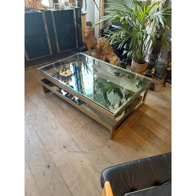 Vintage Gold Plated Two-Tier Coffee Table from Belgo Chrome, 1980 For Sale - Image 17 of 18