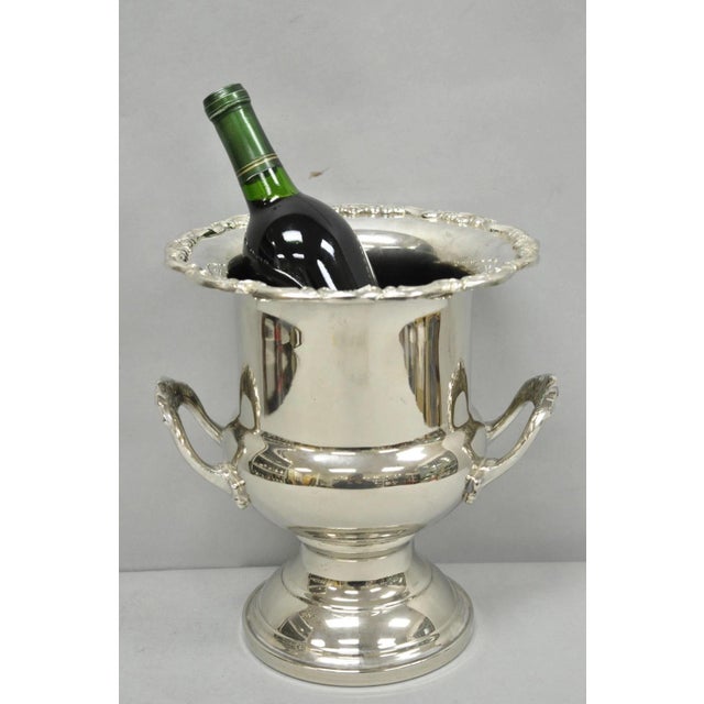 Vintage Gorham Silver Plated Brass Trophy Cup Urn Champagne Chiller Ice Bucket. Circa Late 20th Century. Measurements:...