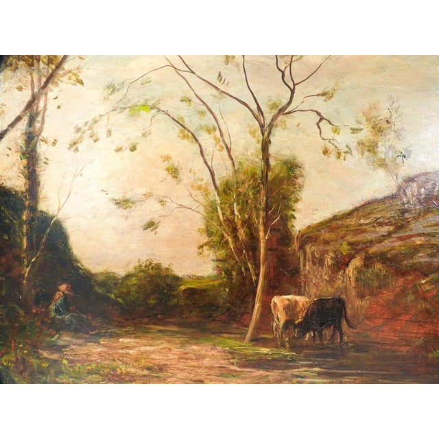 Vittorio Bussolino, Landscape Painting, Late 19th Century, Oil on Panel, Framed For Sale - Image 9 of 14