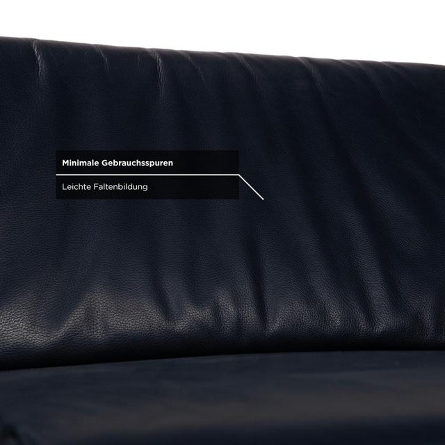 Dark Blue Leather Corner Sofa from Willi Schillig For Sale - Image 11 of 18
