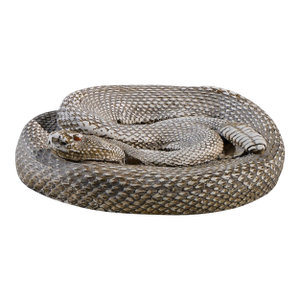 Coiled Rattlesnake Chalkware Sculpture