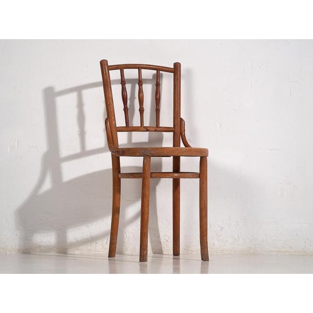 Brown Set of Chairs with Engraved Seats from Thonet, 1920s For Sale - Image 8 of 15