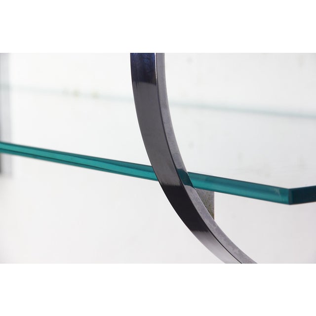 1970s Chromed Brass and Glass Wall Shelf by Torreggiani for Dada Design, 1970s For Sale - Image 5 of 11