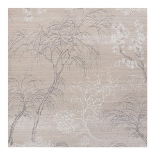 Schumacher Mori Shimmer Wallpaper in Moonstone For Sale