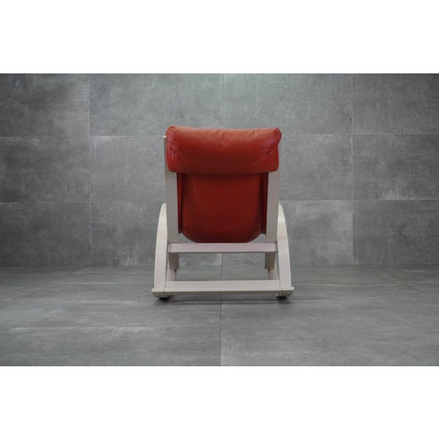 1960s Leathered Sgarsul Rocking Chair by Gae Aulenti for Poltronova, 1962 For Sale - Image 5 of 15