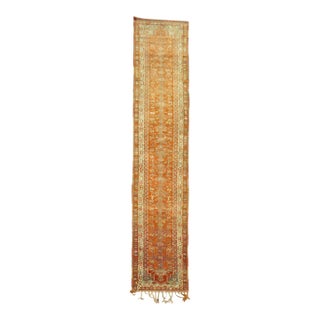 Orange Color Vintage Turkish Anatolian Runner For Sale