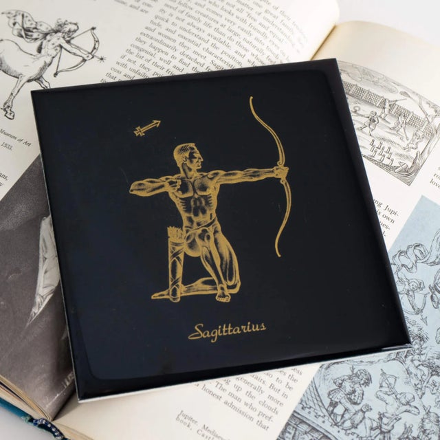 Vintage Sagittarius Ceramic Wall Tile For Sale - Image 4 of 9