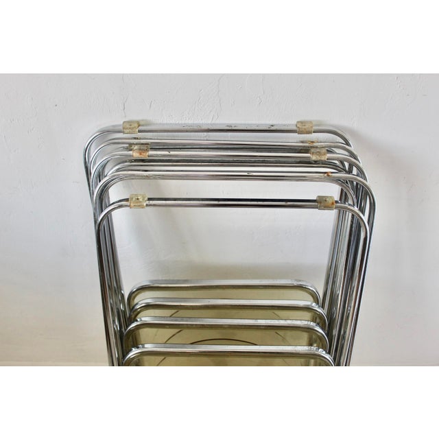 Pila Folding Lucite Chairs by Piretti for Castelli Chrome Smoked Lucite Vintage -Set of 4 For Sale - Image 11 of 18